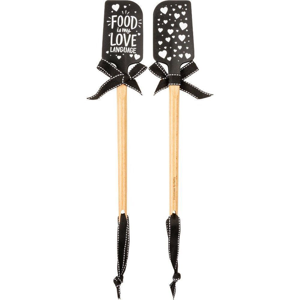 NEW!!! Food Is My Love Language Spatula With A Wooden Handle